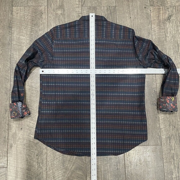 Robert Graham‎ Men's Medium Calisoga Long Sleeve Woven Shirt Flip Cuff Roses - Picture 8 of 9